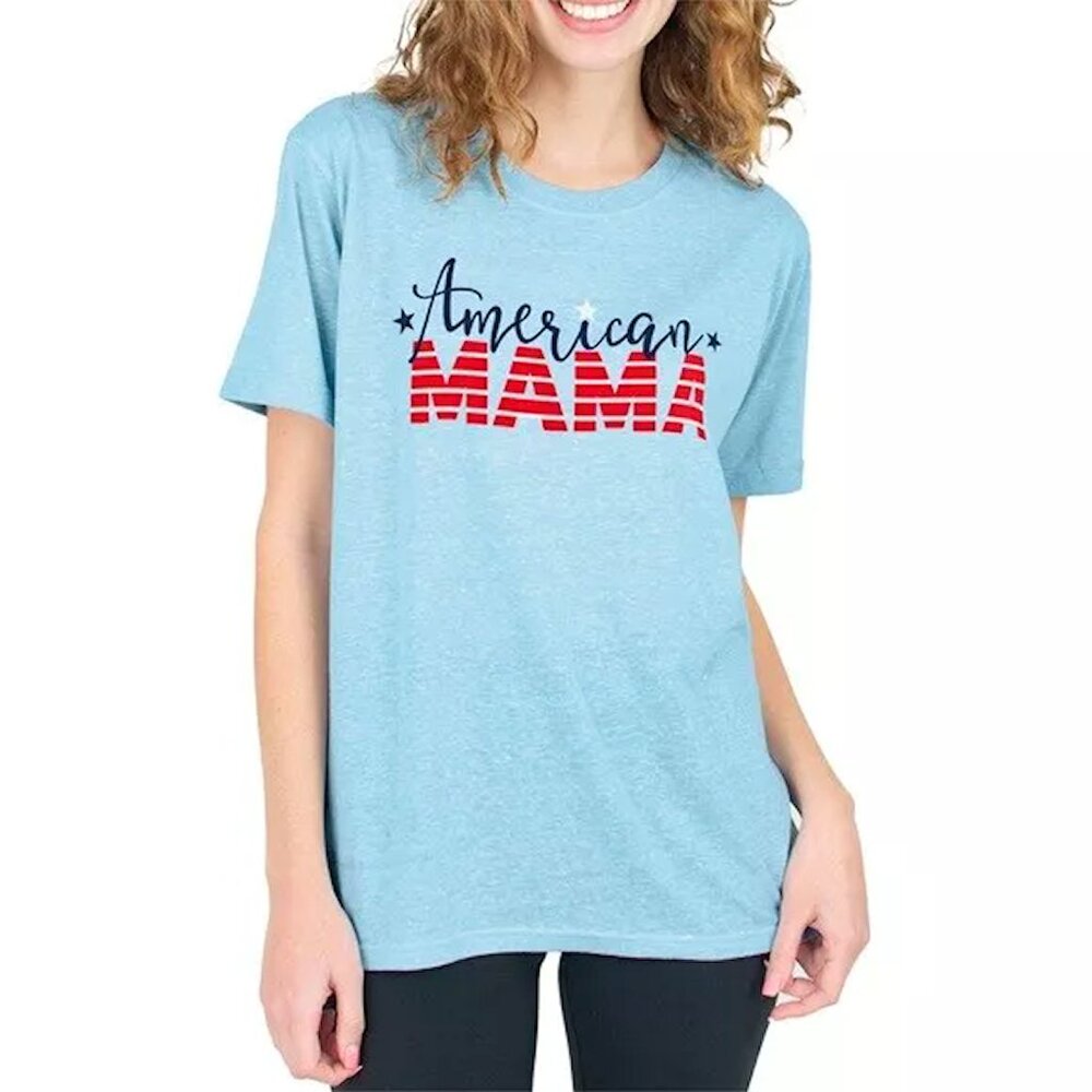 Royce Brand Women's Patriotic Americana T-Shirt Blue American Mama